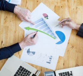 Young startups business meeting to discuss the situation on the marketing in the meeting room. Business teamwork meeting concept.